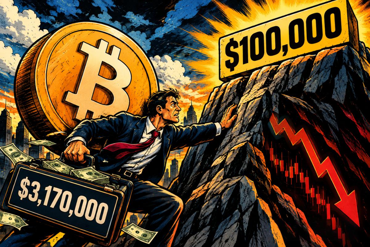 比特币：押注上涨的317万美元可能因跌至10万美元而损失殆尽