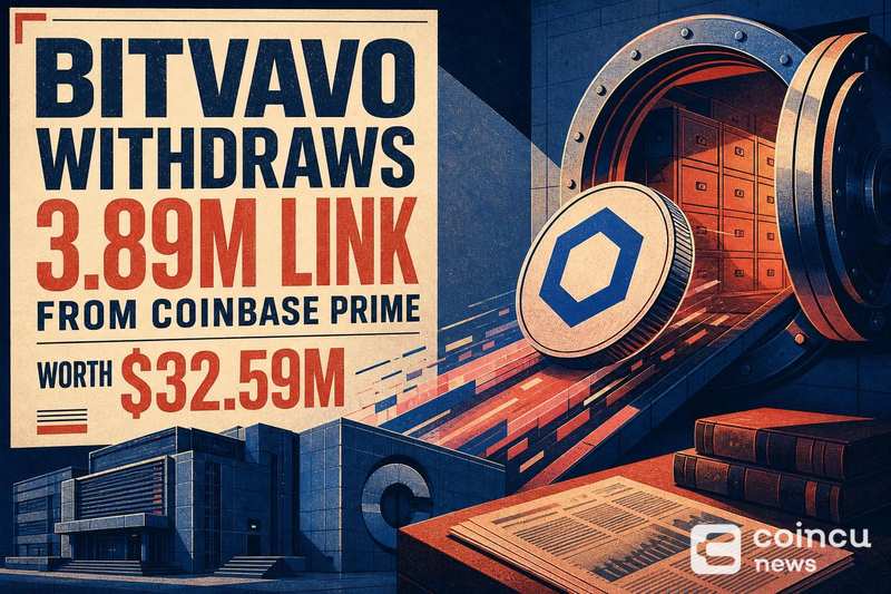 Bitvavo从Coinbase Prime提取389万枚LINK，价值3259万美元