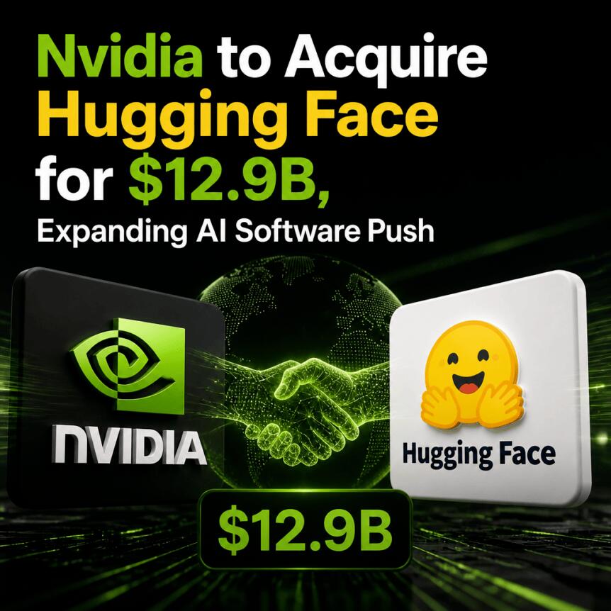英伟达斥资129亿美元收购Hugging Face，加速AI软件布局