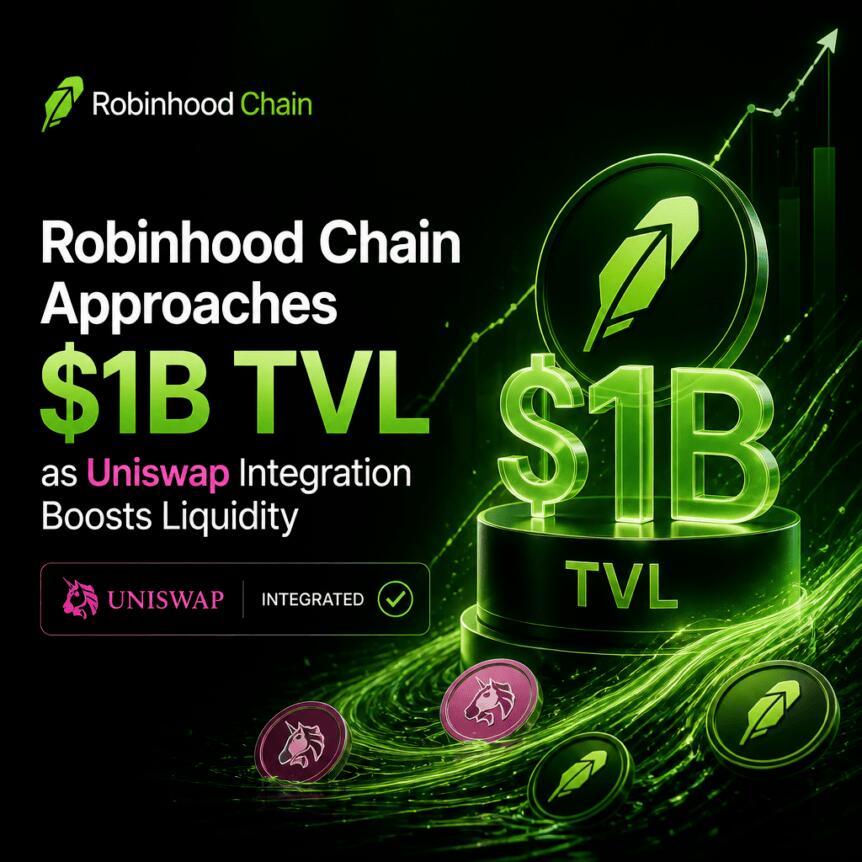 Robinhood Chain TVL逼近10亿美元，Uniswap集成提升流动性