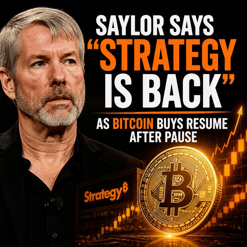 Saylor称“战略回归”，比特币购买在暂停后重启