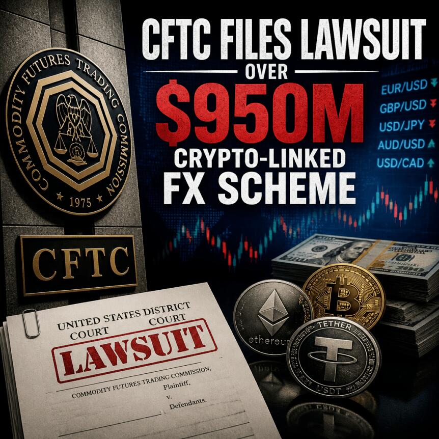 CFTC起诉Cash FX Group涉9.5亿美元外汇骗局，加密相关筹资成监管重点