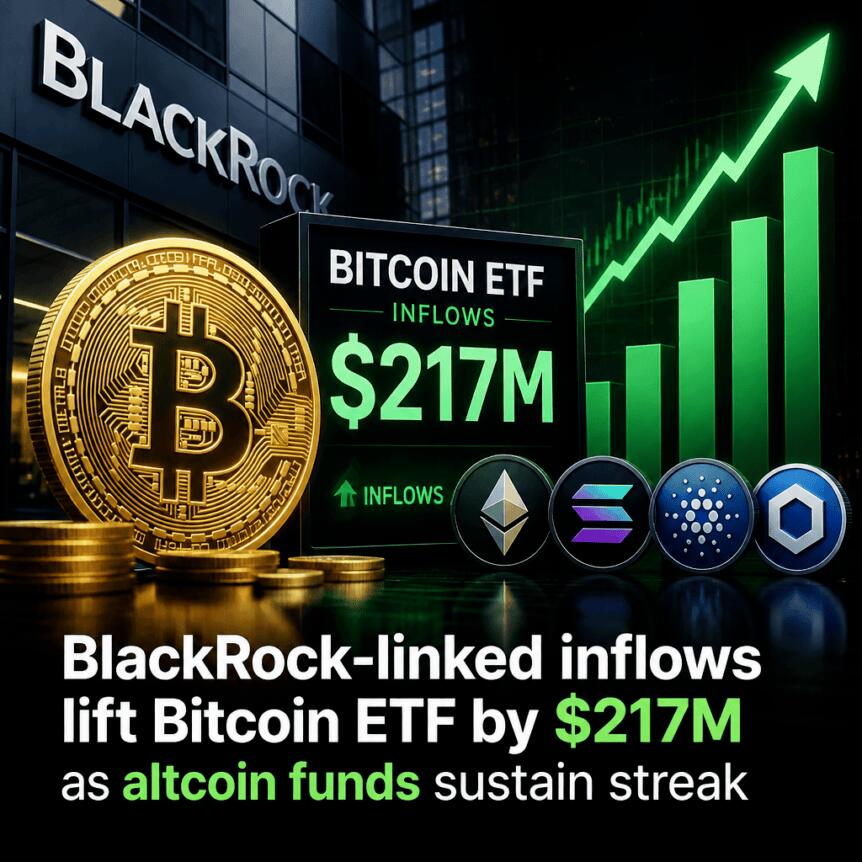 贝莱德关联资金流入推动比特币ETF上涨2.17亿美元，山寨币基金延续涨势
