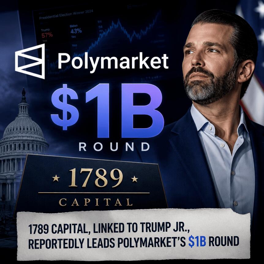 小特朗普旗下1789 Capital据称领投Polymarket 10亿美元融资轮