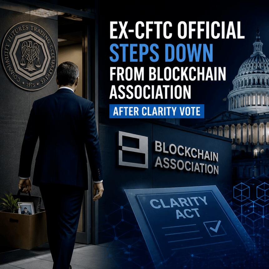 前美国商品期货交易委员会官员在《CLARITY法案》投票后辞去区块链协会职务