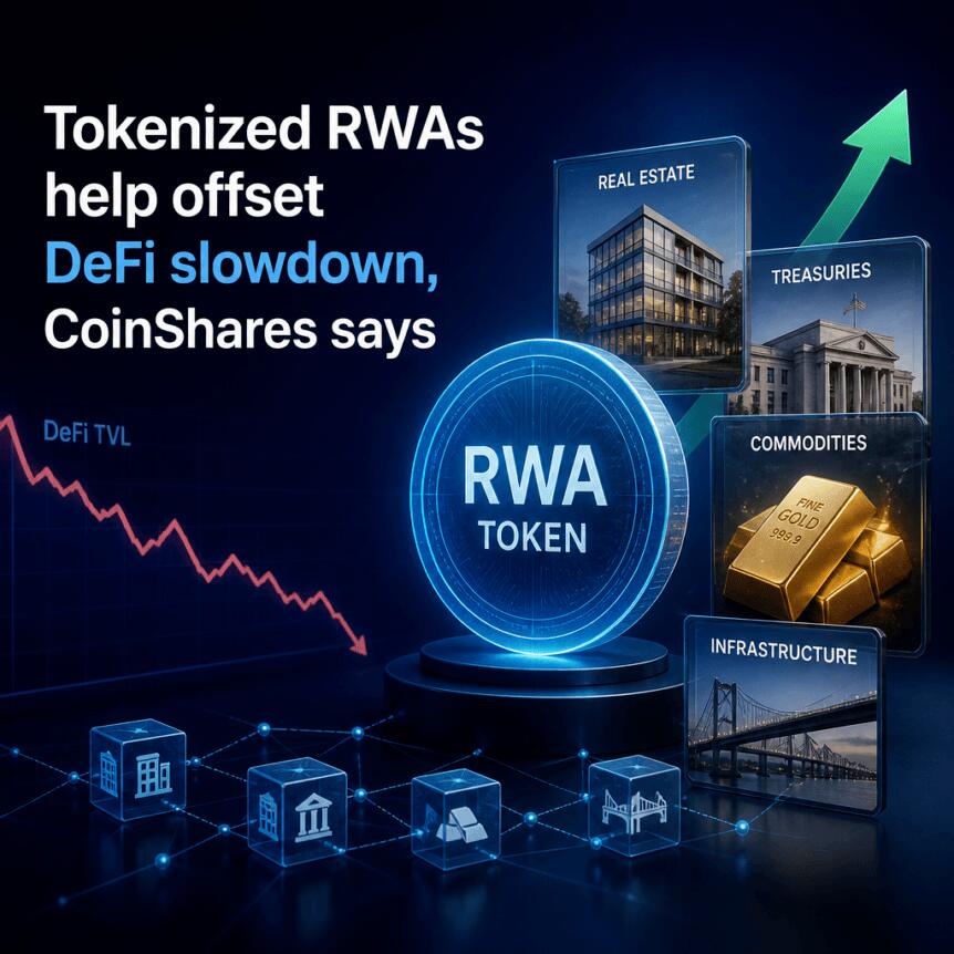 CoinShares：代币化现实世界资产有助于缓解DeFi放缓