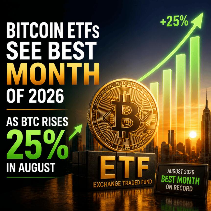 比特币ETF迎来2026年最佳月份，8月BTC上涨25%